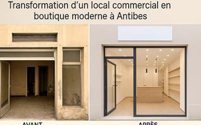 Transformation d’un local commercial en boutique moderne à Antibes
