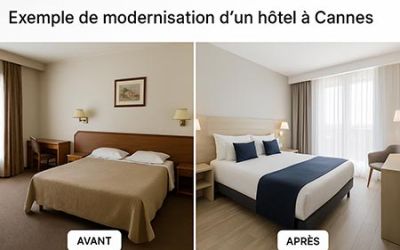 Exemple de modernisation d’un hôtel à Cannes : étude de cas complète avant et après les travaux de rénovation
